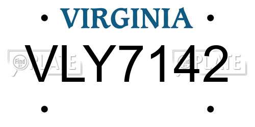 VLY7142 Virginia License Plate