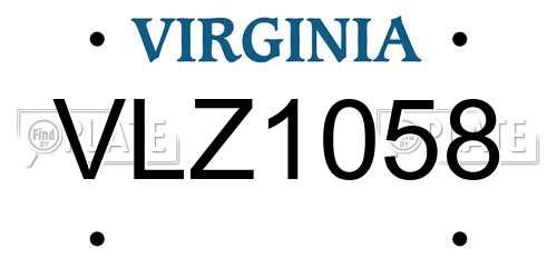 VLZ1058 Virginia License Plate