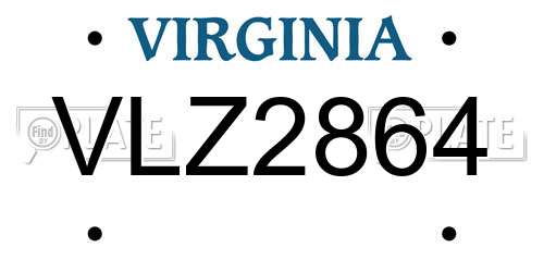 VLZ2864 Virginia License Plate