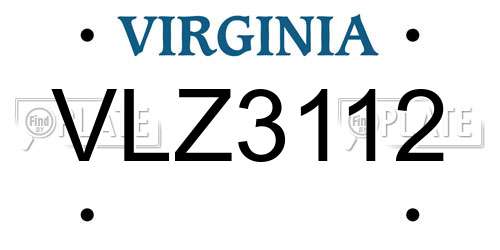 VLZ3112 Virginia License Plate