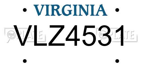 VLZ4531 Virginia License Plate