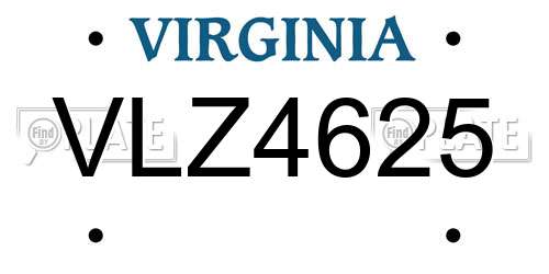 VLZ4625 Virginia License Plate
