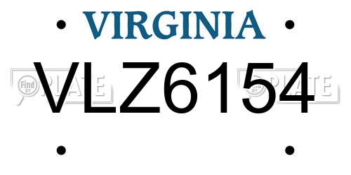 VLZ6154 Virginia License Plate