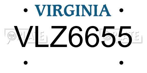 VLZ6655 Virginia License Plate
