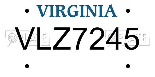 VLZ7245 Virginia License Plate