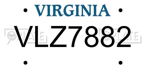 VLZ7882 Virginia License Plate