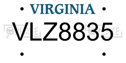 VLZ8835 Virginia License Plate