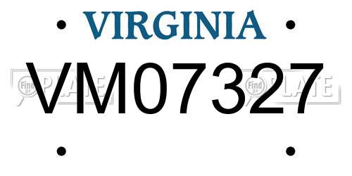 VM07327 Virginia License Plate