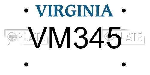 VM345 Virginia License Plate