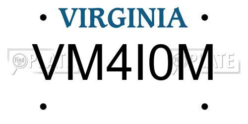 VM4I0M Virginia License Plate