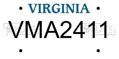 VMA2411 Virginia License Plate