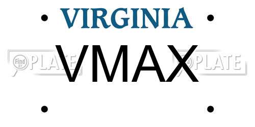 VMAX Virginia License Plate