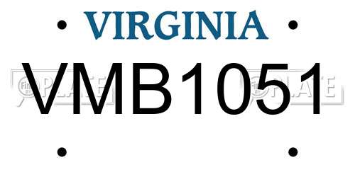 VMB1051 Virginia License Plate