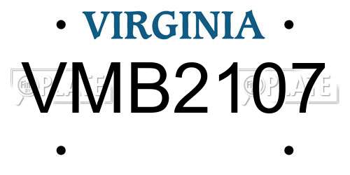 VMB2107 Virginia License Plate