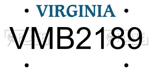 VMB2189 Virginia License Plate