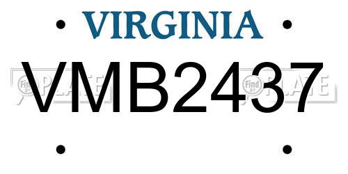 VMB2437 Virginia License Plate