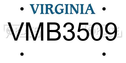 VMB3509 Virginia License Plate