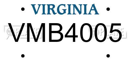 VMB4005 Virginia License Plate