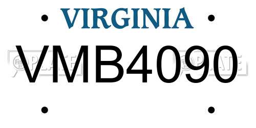 VMB4090 Virginia License Plate