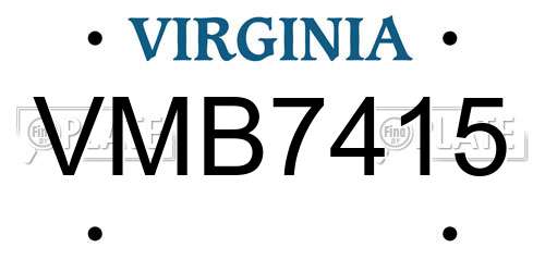 VMB7415 Virginia License Plate