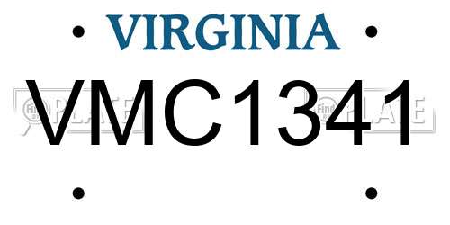 VMC1341 Virginia License Plate