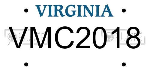 VMC2018 Virginia License Plate