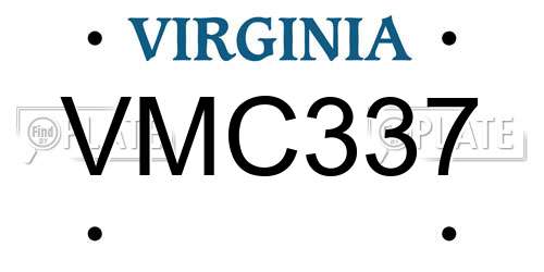 VMC337 Virginia License Plate
