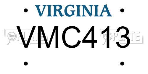 VMC413 Virginia License Plate