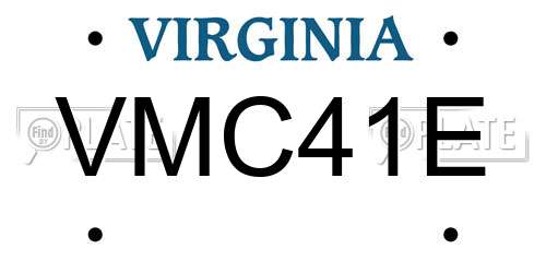 VMC41E Virginia License Plate