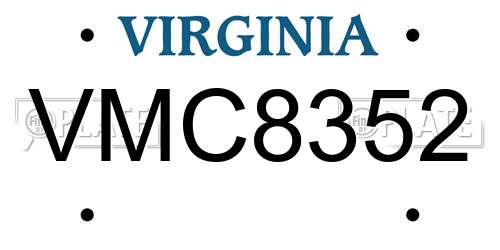 VMC8352 Virginia License Plate