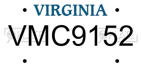 VMC9152 Virginia License Plate