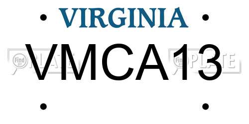 VMCA13 Virginia License Plate