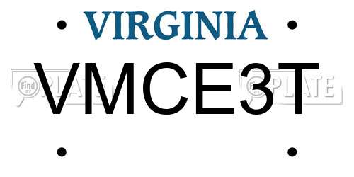 VMCE3T Virginia License Plate