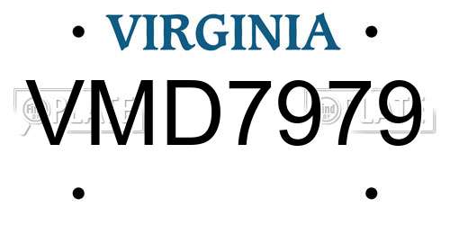 VMD7979 Virginia License Plate