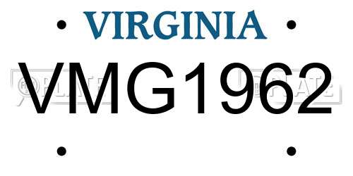 VMG1962 Virginia License Plate