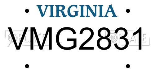 VMG2831 Virginia License Plate