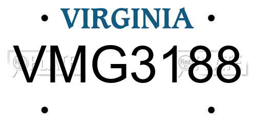 VMG3188 Virginia License Plate