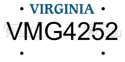 VMG4252 Virginia License Plate