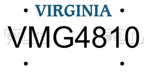 VMG4810 Virginia License Plate