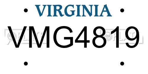 VMG4819 Virginia License Plate
