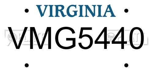 VMG5440 Virginia License Plate