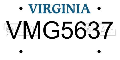 VMG5637 Virginia License Plate