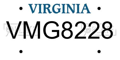 VMG8228 Virginia License Plate