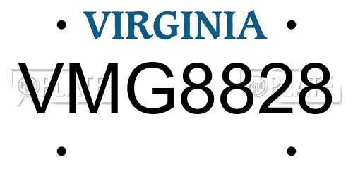 VMG8828 Virginia License Plate