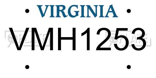 VMH1253 Virginia License Plate