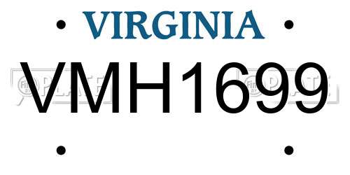 VMH1699 Virginia License Plate