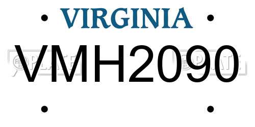VMH2090 Virginia License Plate