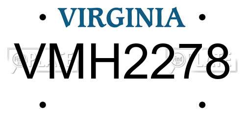 VMH2278 Virginia License Plate
