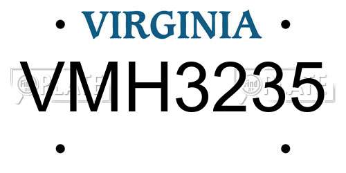 VMH3235 Virginia License Plate