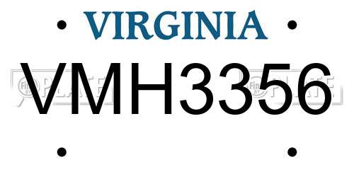 VMH3356 Virginia License Plate